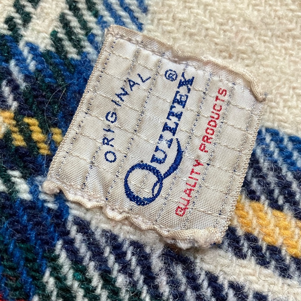 Vintage wool throw blanket